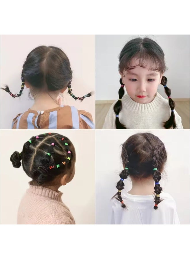 2000-Piece Rubber Bands Multicolour One Size Hair Ties Rubber Bands, Small Elastic Mini Hair Bands, Soft No Damage Ponytail Holders for Kids Girls Women, Multi Color - Image 1